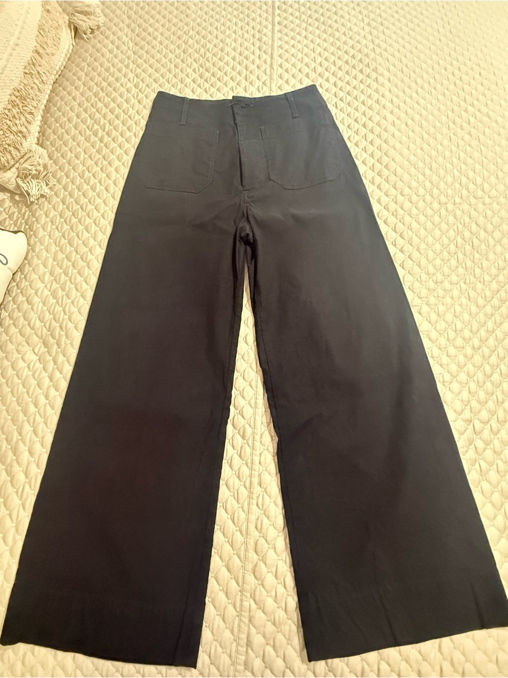 Anthropologie Maeve The Colette Wide Leg Black Pants Excellent size 27